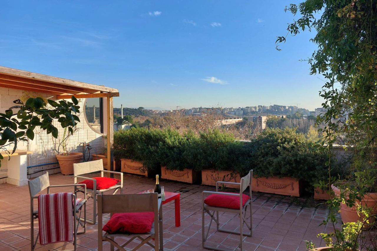 Ferienwohnung Beautiful Loft In Ponte Milvio With Terrace Rom Exterior foto